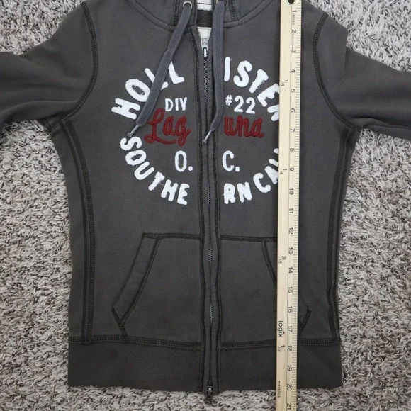 Hollister Laguna OC Southern Cal Women's Full Zip Hoodie Brown XS 16x20 - Picture 15 of 16